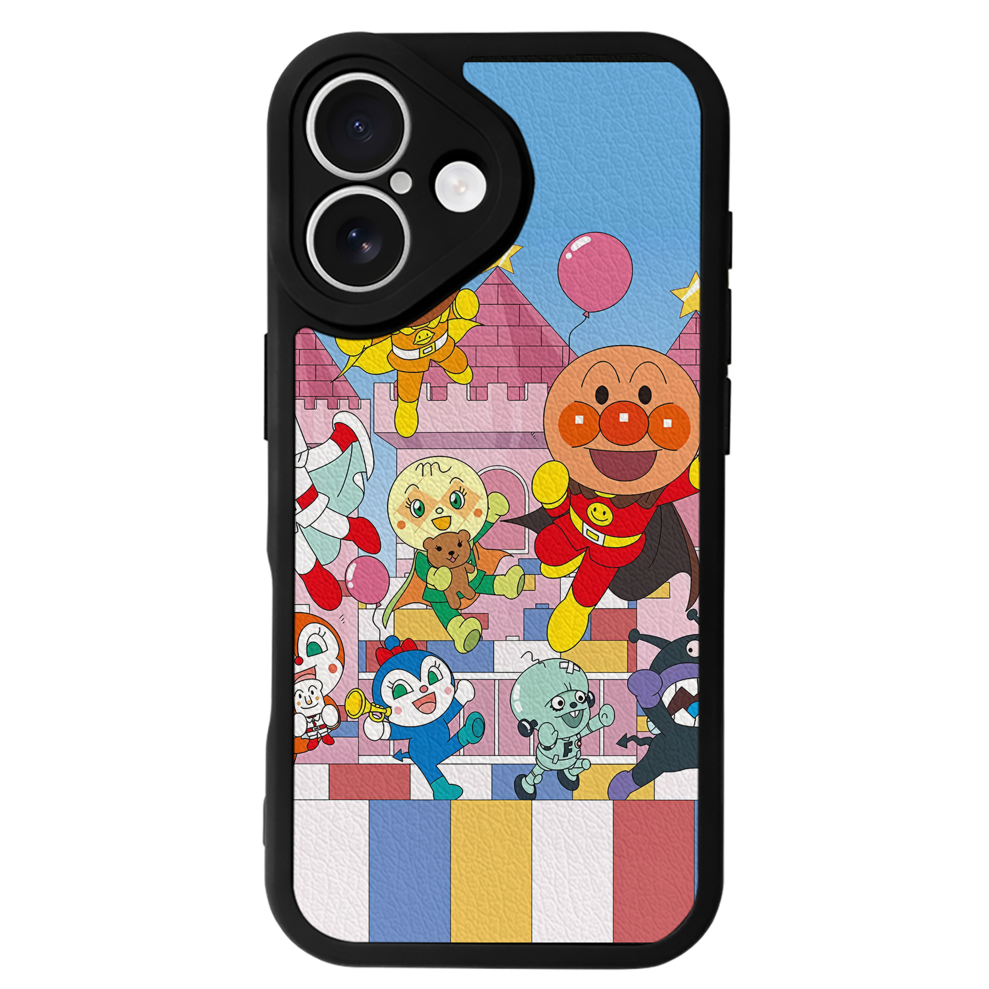 （画像用） アンパンマン Anpanman 【iPhone 16シリーズ対応】シリコンスマホケース（レザー調） 材質：シリコン